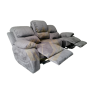 Sofa Reclinable 3 Puestos con puerto Usb y herraje electrico - Terciopelo gris oscuro
